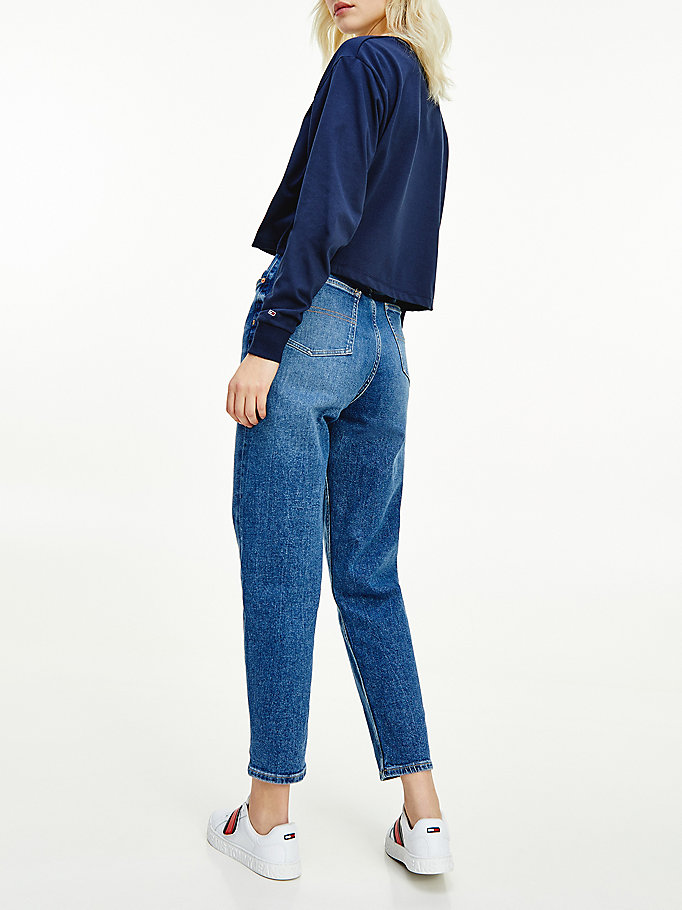 Tommy Hilfiger Mom High Rise Jeans Dame Blå | BWPDEG-754