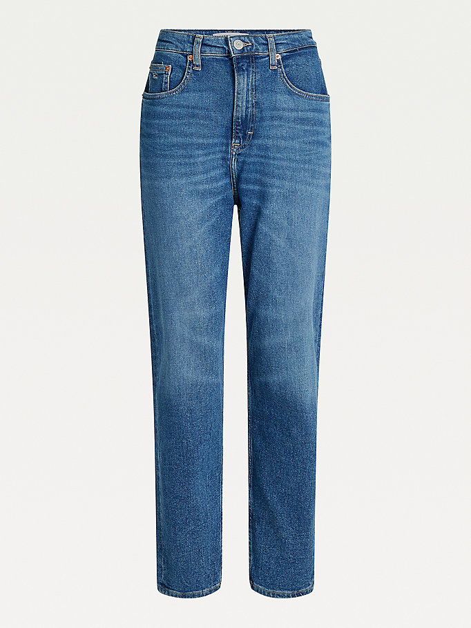 Tommy Hilfiger Mom High Rise Jeans Dame Blå | BWPDEG-754