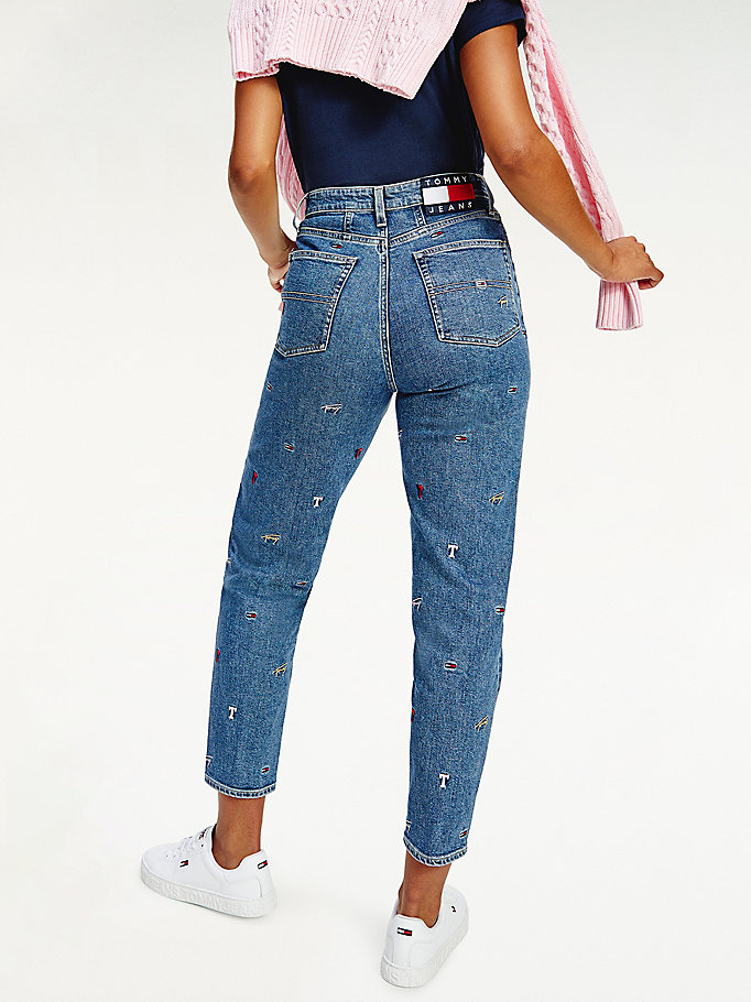 Tommy Hilfiger Mom High Rise Jeans Dame Blå | XHNKDI-105