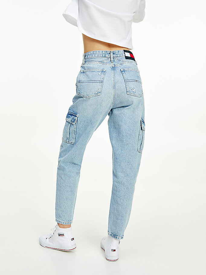 Tommy Hilfiger Mom High Rise Tapered Jeans Dame Blå | GBLFOK-986