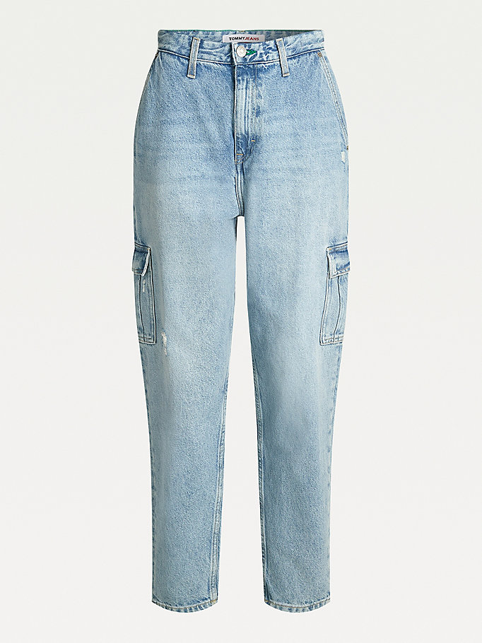 Tommy Hilfiger Mom High Rise Tapered Jeans Dame Blå | GBLFOK-986