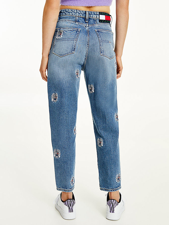 Tommy Hilfiger Mom Ultra High Ris Jeans Dame Blå | NHXITW-784