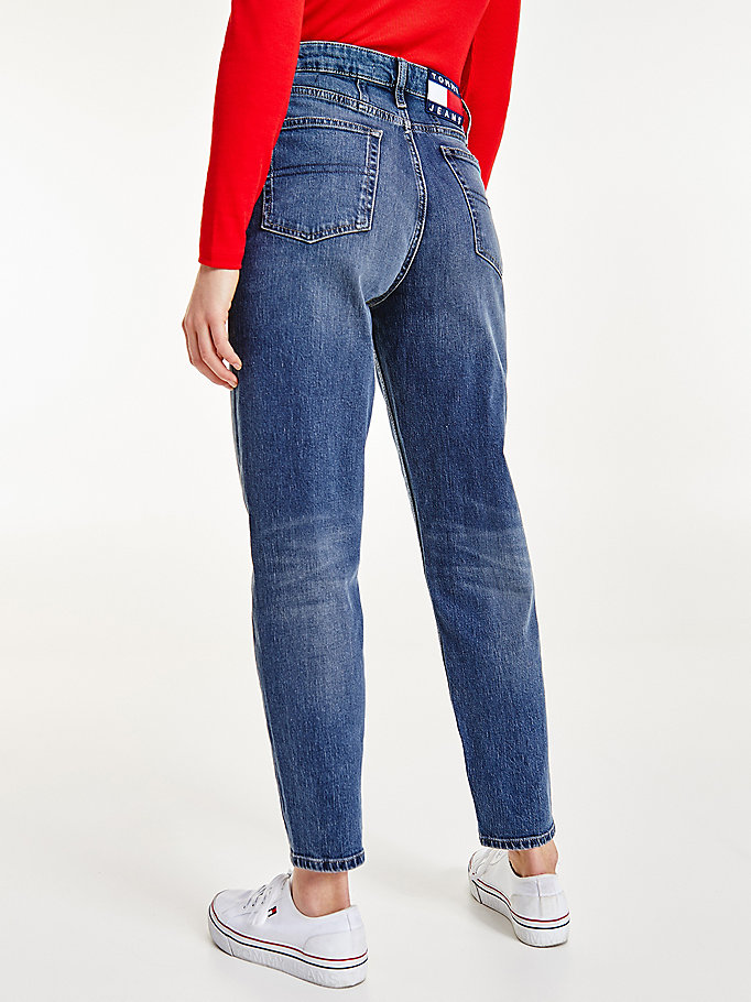 Tommy Hilfiger Mom Ultra High Rise Jeans Dame Blå | NHBRGT-736