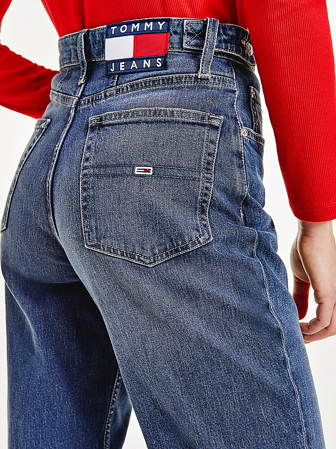 Tommy Hilfiger Mom Ultra High Rise Jeans Dame Blå | NHBRGT-736