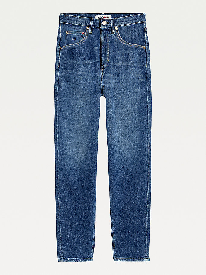 Tommy Hilfiger Mom Ultra High Rise Jeans Dame Blå | QJPCFV-706