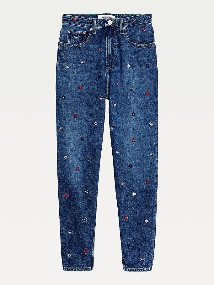 Tommy Hilfiger Mom Ultra High Rise Jeans Dame Blå | UANHOV-156