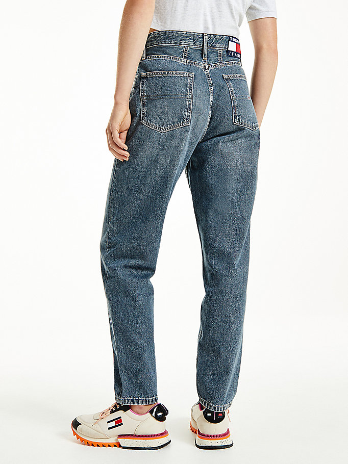 Tommy Hilfiger Mom Ultra High Rise Jeans Dame Blå | VTMZLE-893