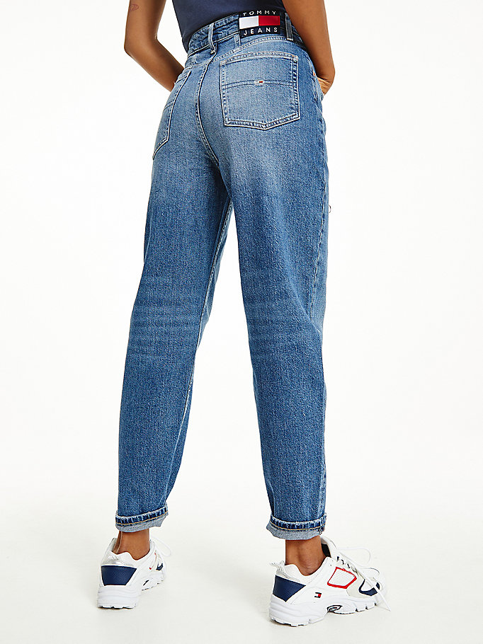 Tommy Hilfiger Mom Ultra High Rise Jeans Dame Blå | WKJTSC-158