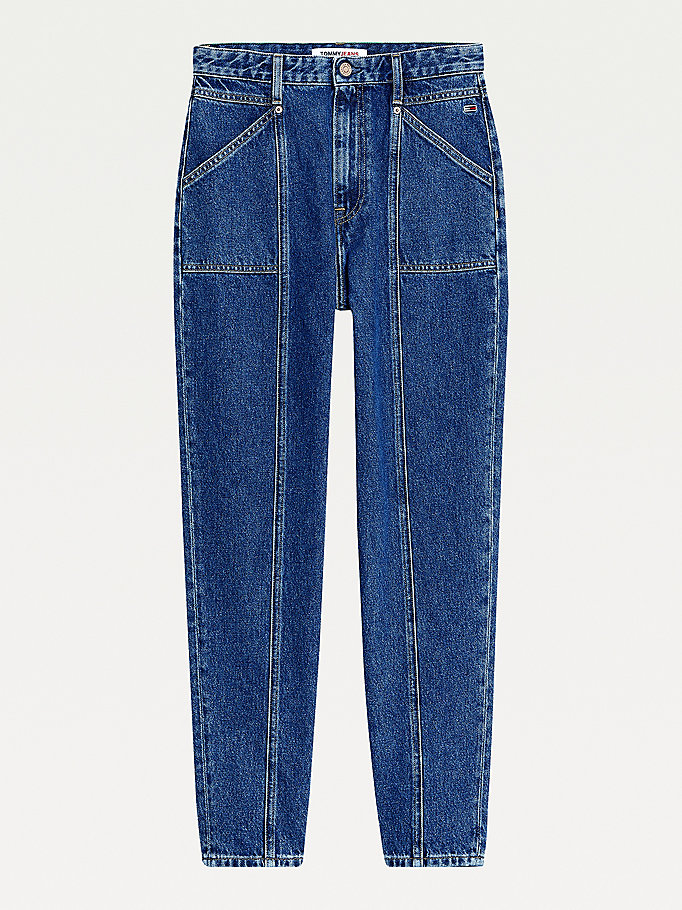 Tommy Hilfiger Mom Ultra High Rise Jeans Dame Blå | WLBENZ-456