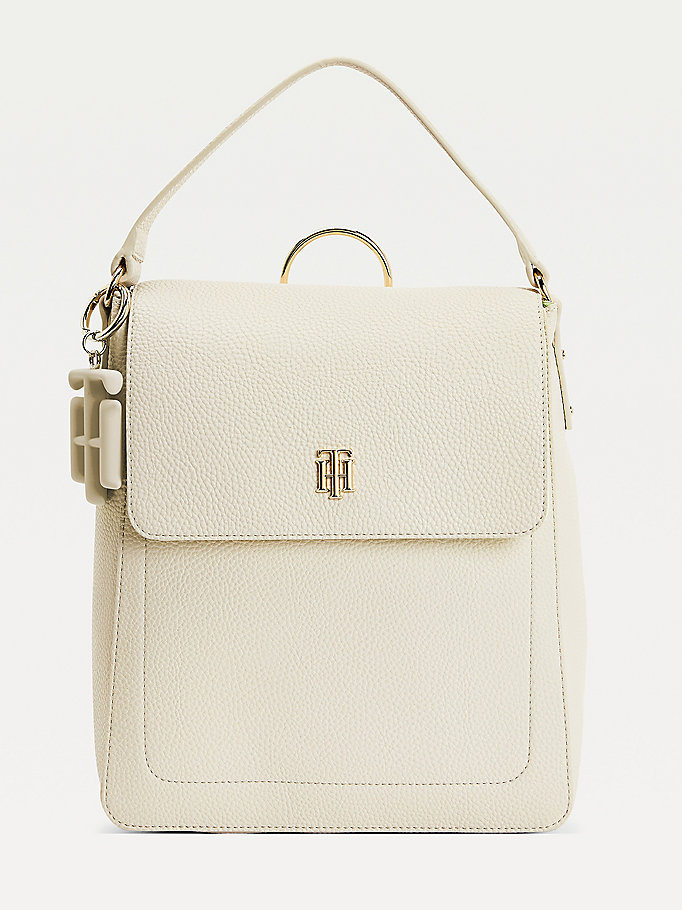 Tommy Hilfiger Monogram Charm Ryggsekk Dame Beige | CHGFPD-461