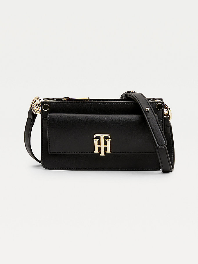 Tommy Hilfiger Monogram Lock Small Crossbody Veske Dame Svarte | CHITKV-328