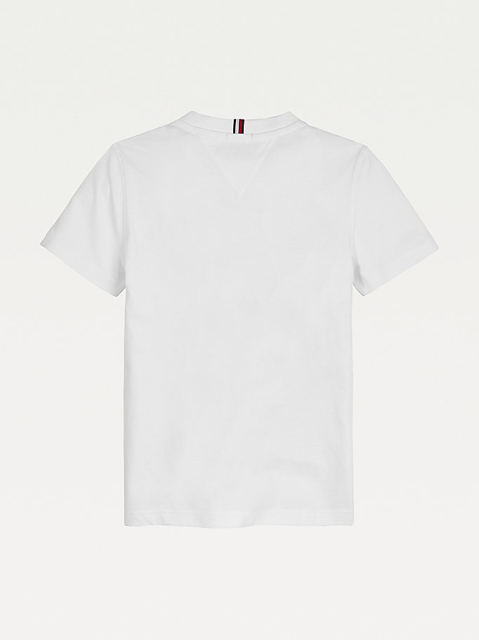 Tommy Hilfiger Mountain Artwork Organic Bomull T-skjorte Gutt Hvite | JOAFPB-826