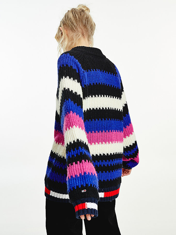 Tommy Hilfiger Multicolour Knit Gensere Dame Lilla | UVNSRQ-356