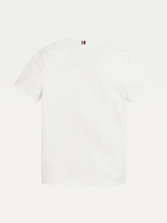 Tommy Hilfiger New York Logo Organic Bomull T-skjorte Gutt Hvite | IMZNGJ-307