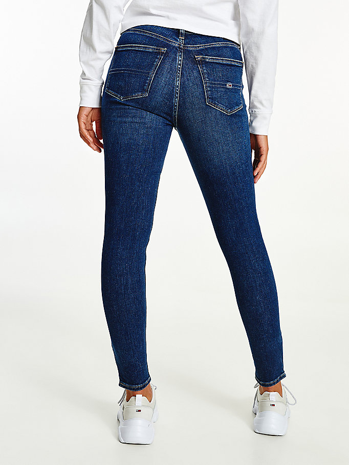 Tommy Hilfiger Nora Mid Rise Skinny Jeans Dame Blå | ANMZJD-049