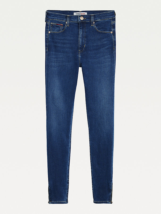 Tommy Hilfiger Nora Mid Rise Skinny Jeans Dame Blå | ANMZJD-049