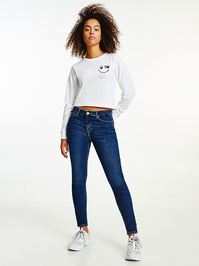 Tommy Hilfiger Nora Mid Rise Skinny Jeans Dame Blå | ANMZJD-049