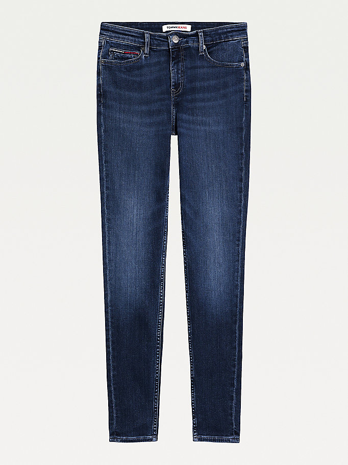 Tommy Hilfiger Nora Mid Rise Skinny Jeans Dame Blå | HURBKA-582