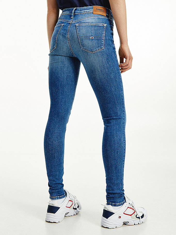 Tommy Hilfiger Nora Mid Rise Skinny Jeans Dame Blå | KGWADF-532