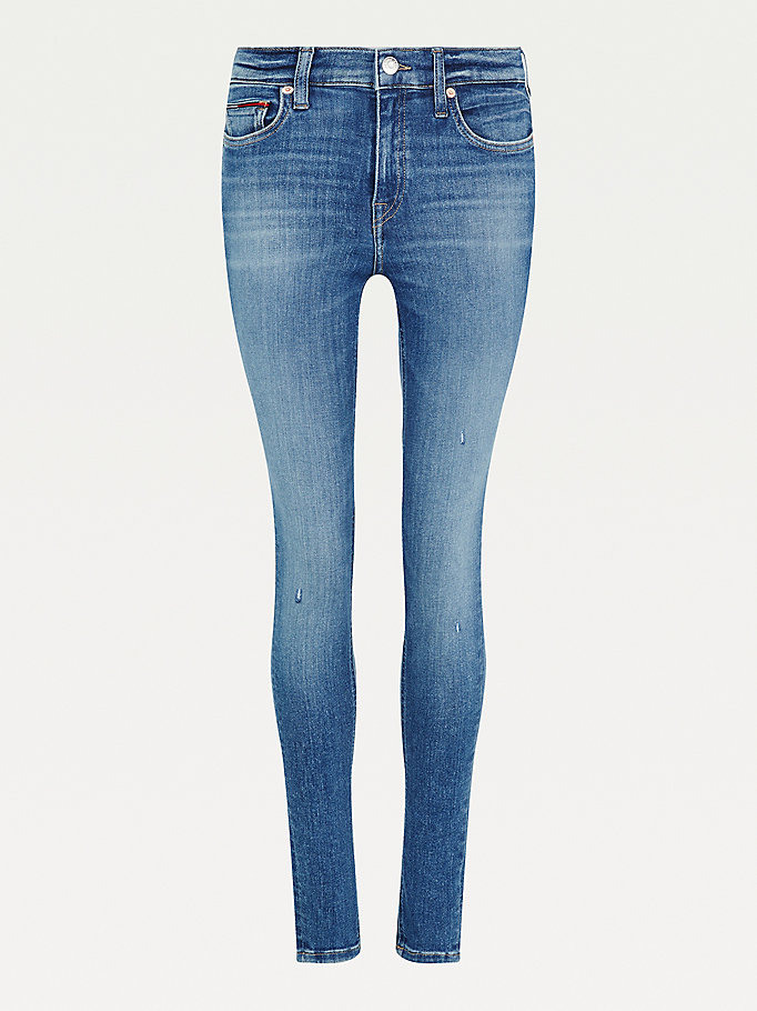 Tommy Hilfiger Nora Mid Rise Skinny Jeans Dame Blå | KGWADF-532