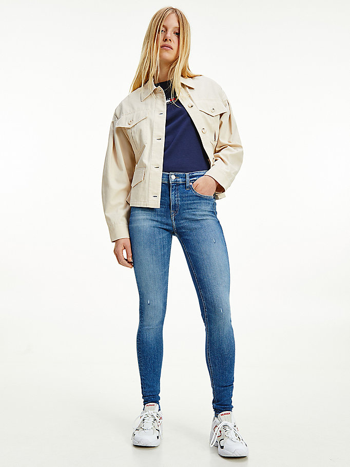 Tommy Hilfiger Nora Mid Rise Skinny Jeans Dame Blå | KGWADF-532