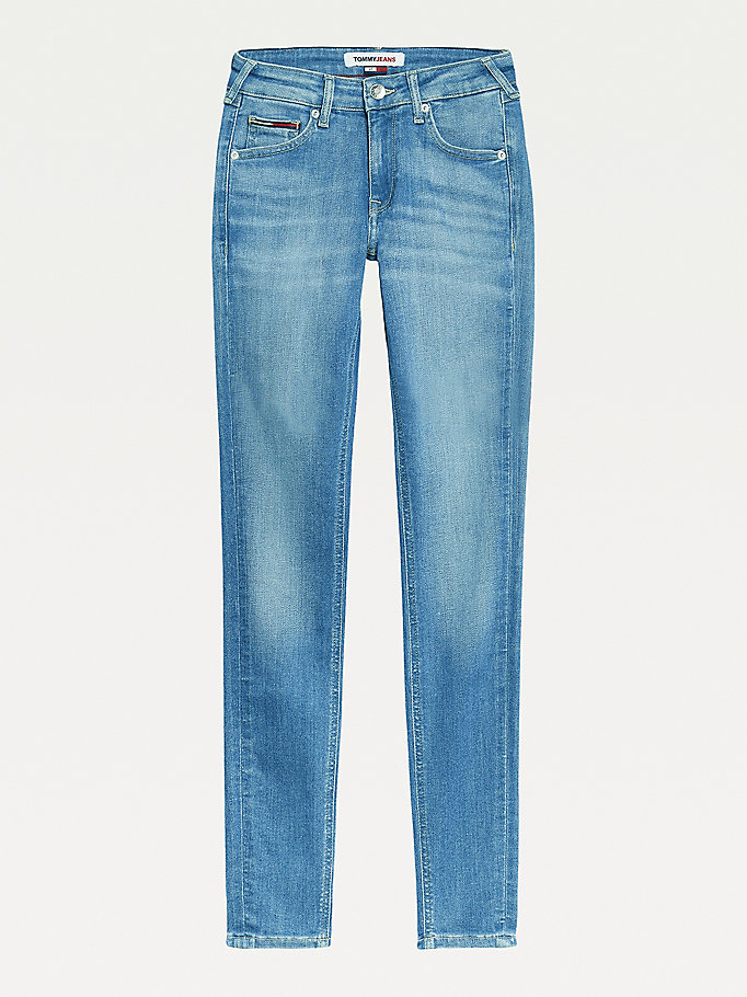 Tommy Hilfiger Nora Mid Rise Skinny Jeans Dame Blå | UDVTAO-520