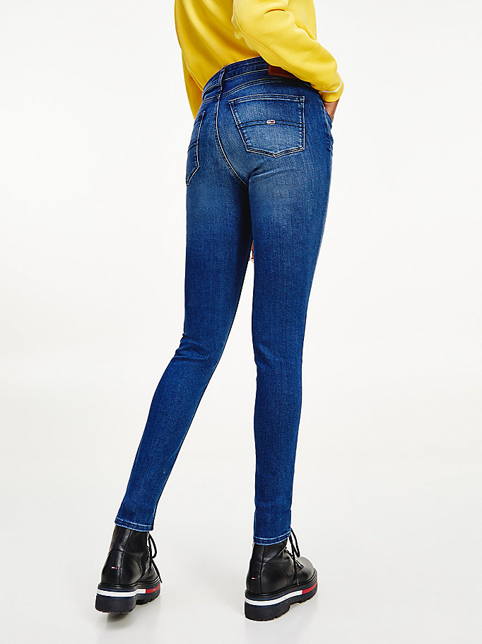 Tommy Hilfiger Nora Mid Rise Skinny Jeans Dame Blå | UKTEOZ-145