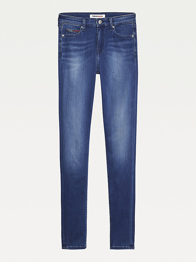 Tommy Hilfiger Nora Mid Rise Skinny Jeans Dame Blå | UKTEOZ-145