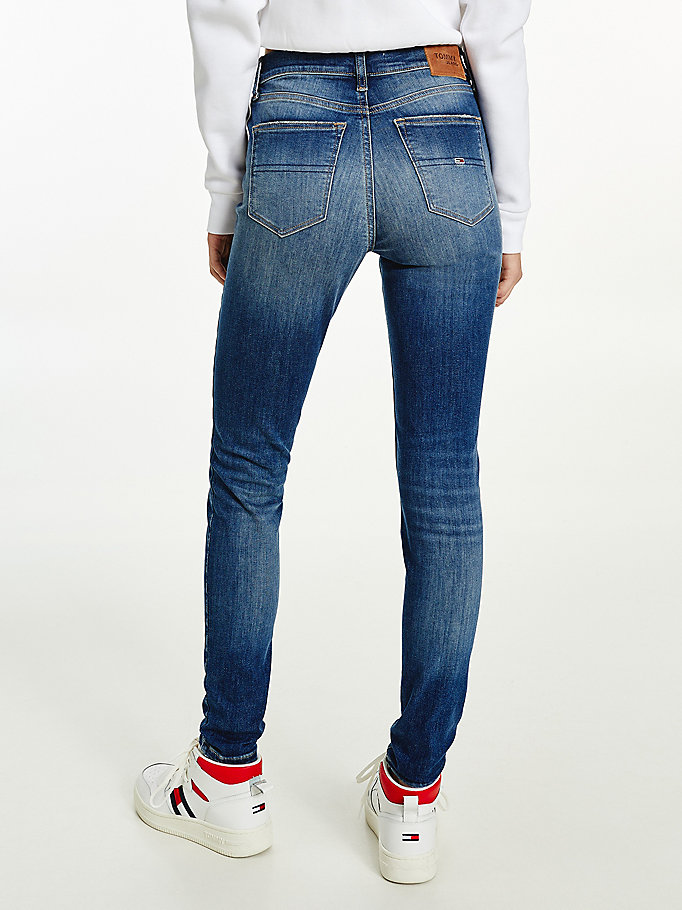 Tommy Hilfiger Nora Mid Rise Skinny Jeans Dame Blå | XHLANJ-852