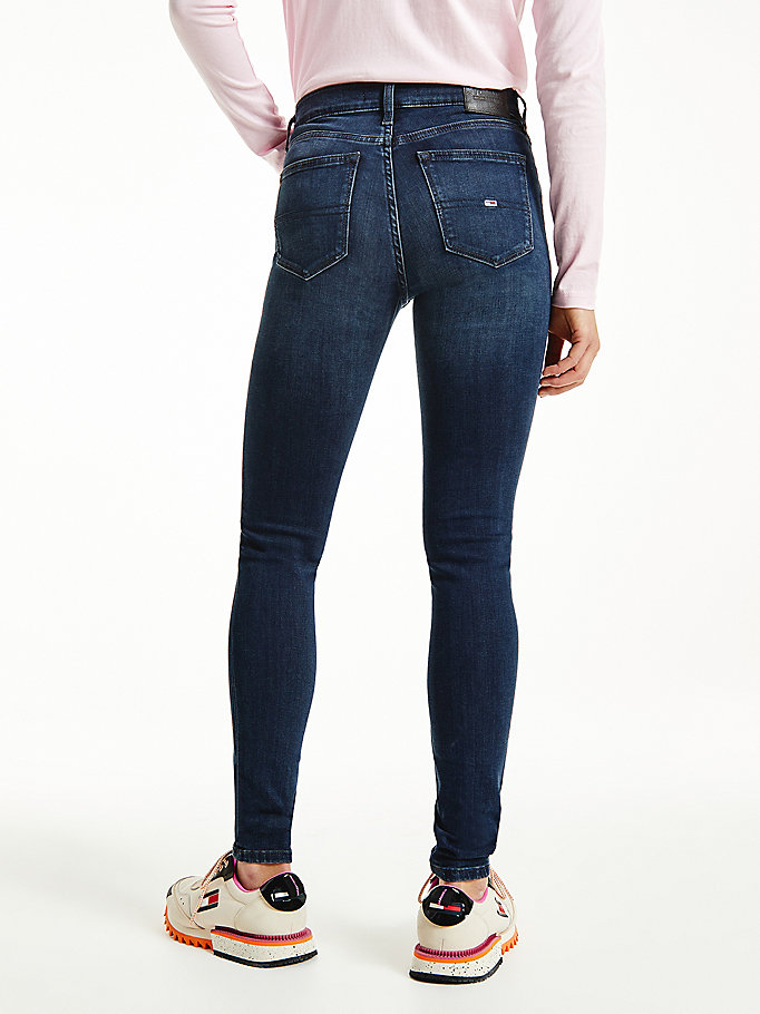 Tommy Hilfiger Nora Mid Rise Skinny Jeans Dame Blå | XMNHVZ-832