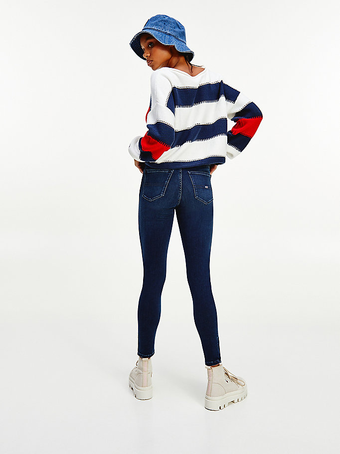 Tommy Hilfiger Nora Mid Rise Skinny Jeans Dame Blå | XSAFEP-319