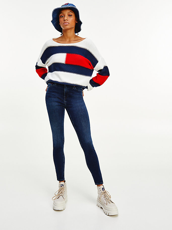 Tommy Hilfiger Nora Mid Rise Skinny Jeans Dame Blå | XSAFEP-319