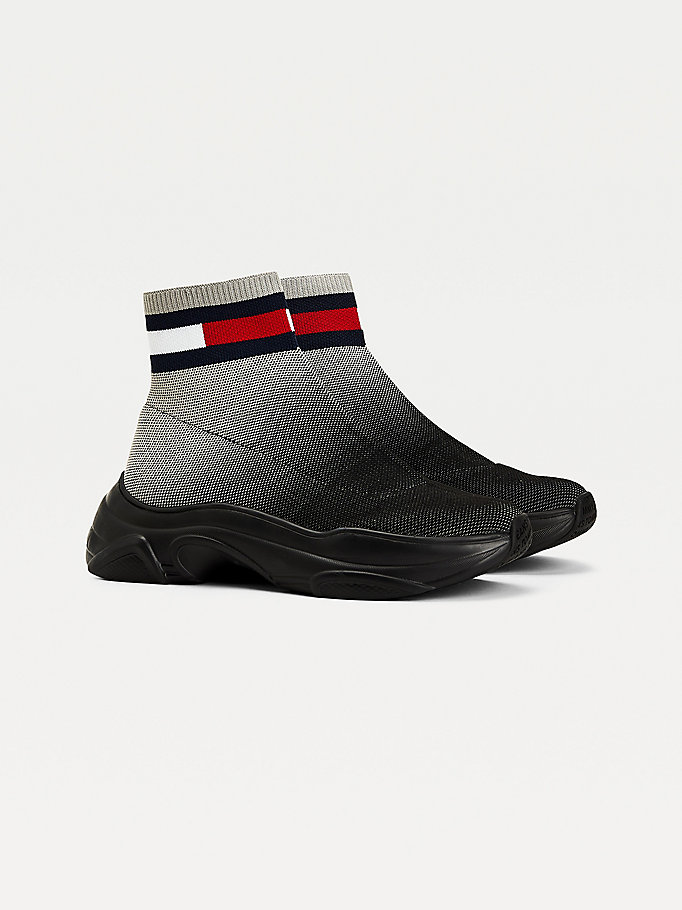 Tommy Hilfiger Ombre Knit Ankelstøvletter Dame Svarte | LURPNV-167