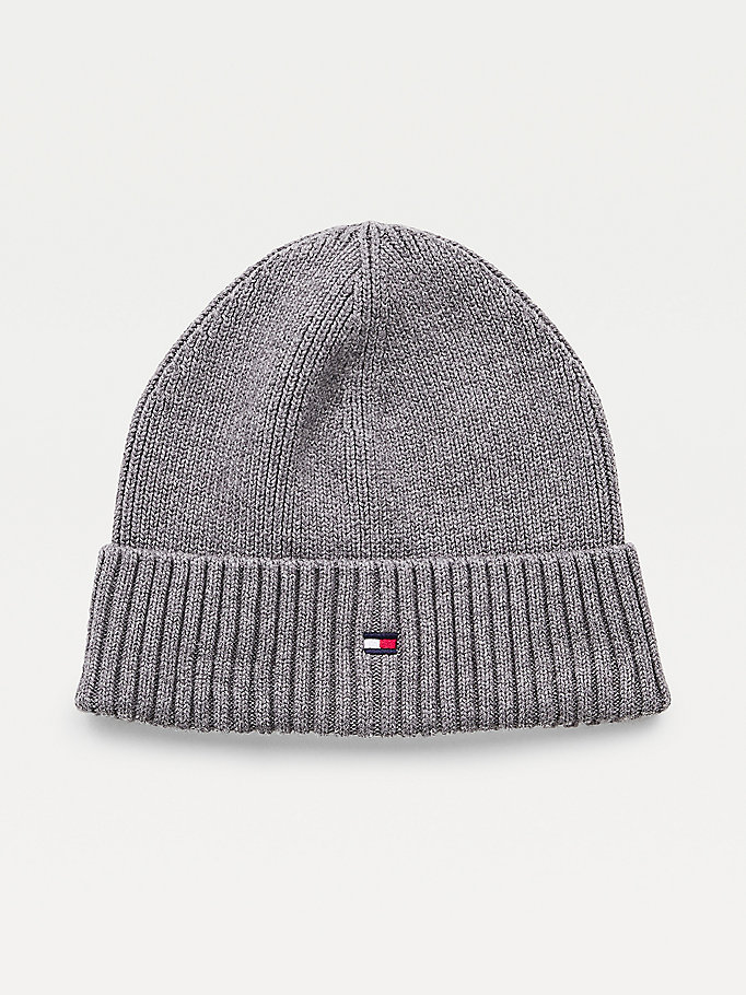 Tommy Hilfiger Organic Bomull Beanie Hatt Gutt Grå | YSBPLT-592