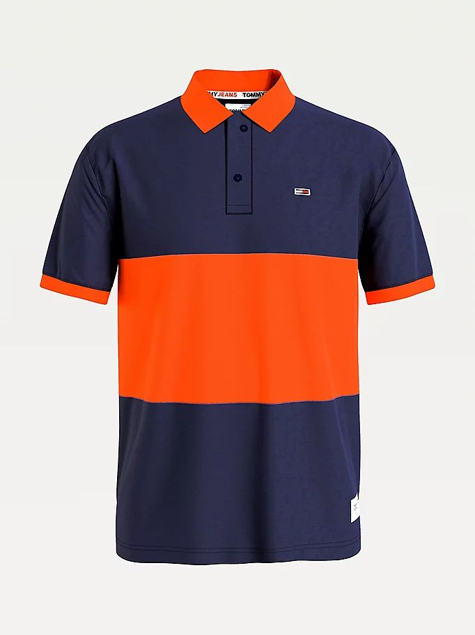 Tommy Hilfiger Organic Bomull Colour-Blocked Polo T Skjorte Herre Blå | LYSUQK-017