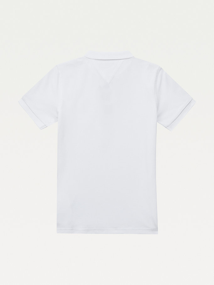 Tommy Hilfiger Organic Bomull Contrast Detail Polo T Skjorte Gutt Hvite | TYAORU-437