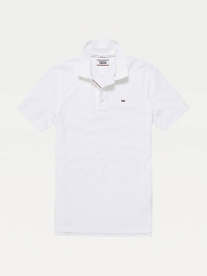 Tommy Hilfiger Organic Bomull Fine Pique Slim Polo T Skjorte Herre Hvite | MGVPTI-935