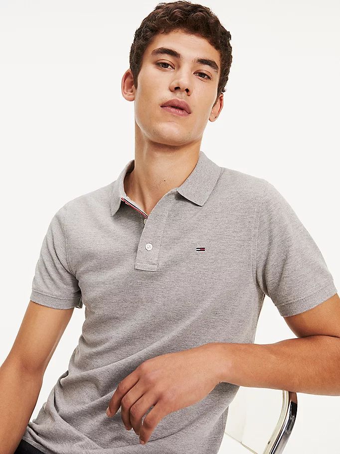 Tommy Hilfiger Organic Bomull Fine Pique Slim Polo T Skjorte Herre Grå | NWMPGH-183