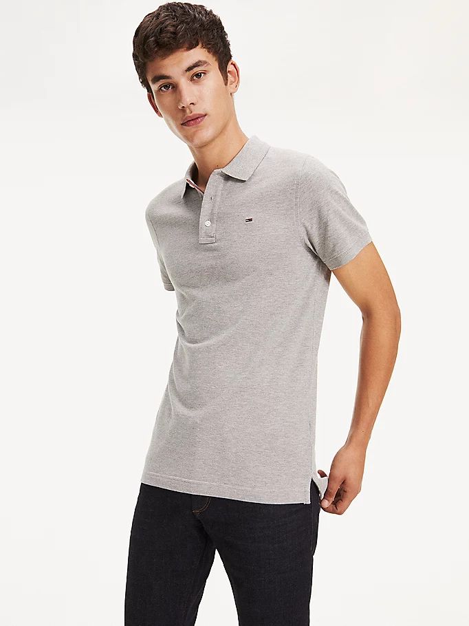 Tommy Hilfiger Organic Bomull Fine Pique Slim Polo T Skjorte Herre Grå | NWMPGH-183