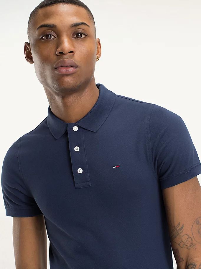 Tommy Hilfiger Organic Bomull Fine Pique Slim Polo T Skjorte Herre Blå | ZUMCOR-812