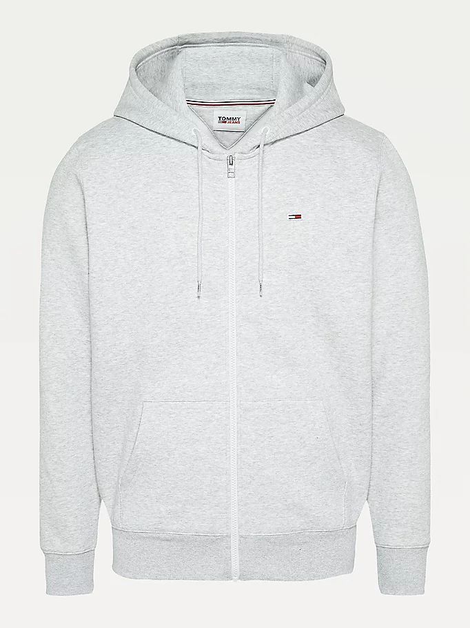 Tommy Hilfiger Organic Bomull Fleece Zip-Thru Hettegensere Herre Grå | SEAHRW-064