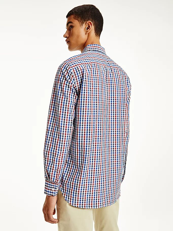 Tommy Hilfiger Organic Bomull Gingham Regular Fit Skjorte Herre Rød | VUPKLC-293