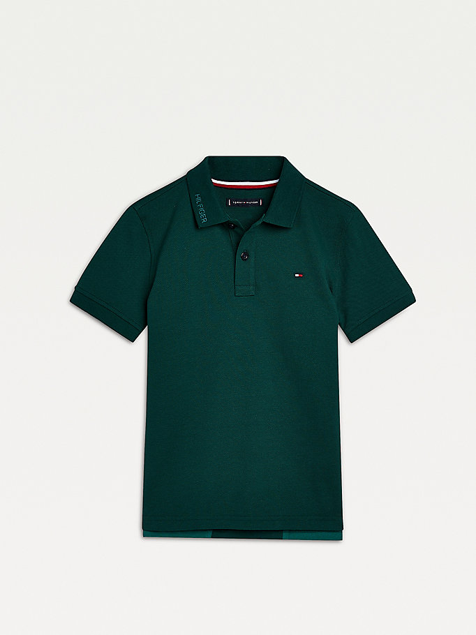 Tommy Hilfiger Organic Bomull H Logo Polo T Skjorte Gutt Grønn | FZMKND-169