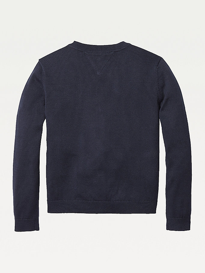 Tommy Hilfiger Organic Bomull Knitted T-skjorte Jente Blå | PIYXTZ-762