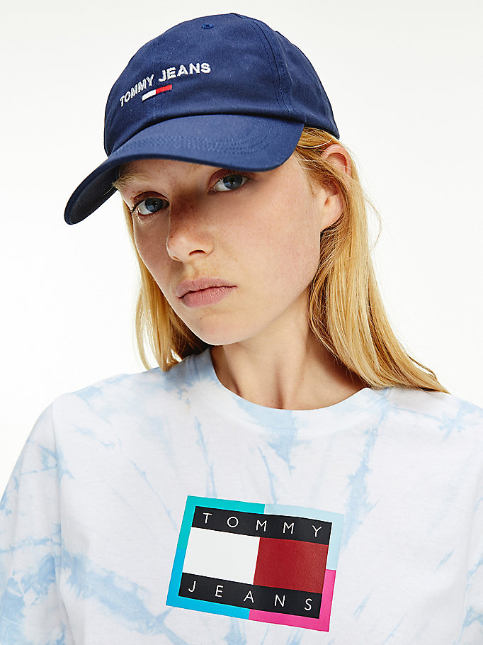 Tommy Hilfiger Organic Bomull Logo Baseball Hatt Dame Blå | VWXMZR-719