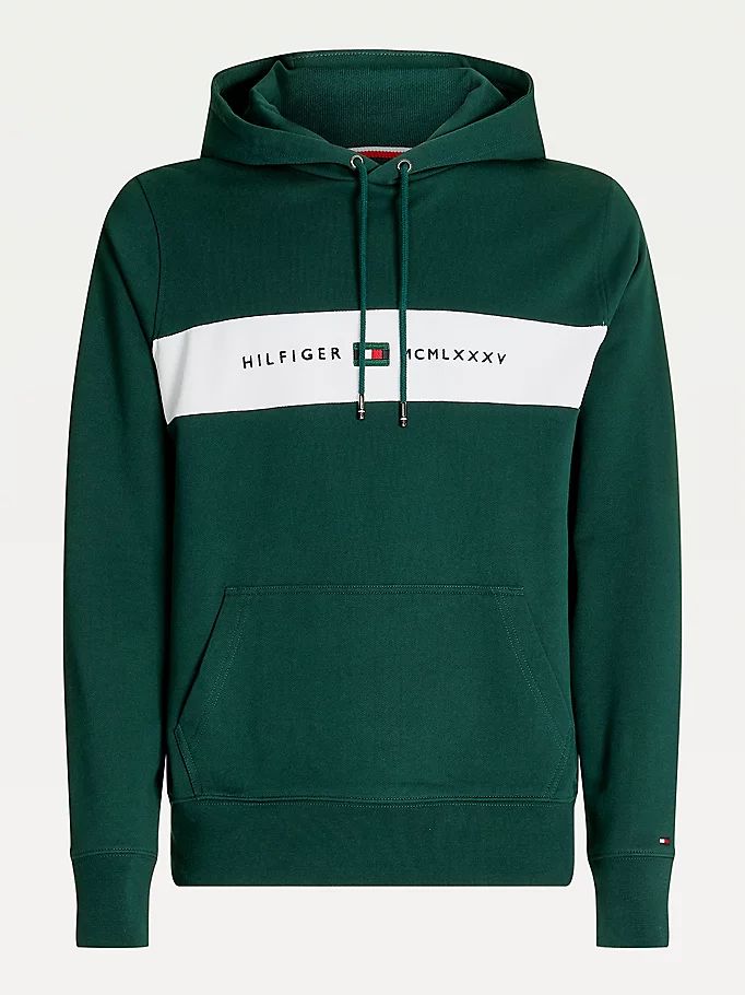 Tommy Hilfiger Organic Bomull Logo Panel Hettegensere Herre Grønn | JUCXZM-918