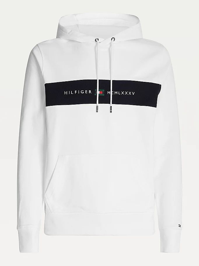 Tommy Hilfiger Organic Bomull Logo Panel Hettegensere Herre Hvite | SYGPZE-214