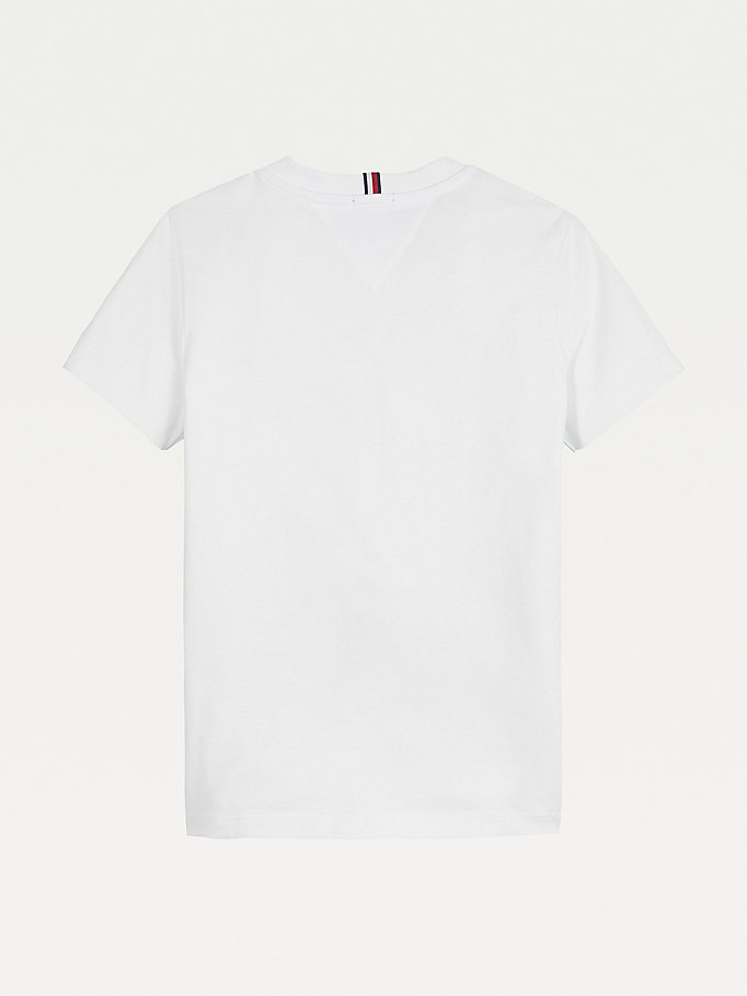 Tommy Hilfiger Organic Bomull Logo T-skjorte Gutt Hvite | DUBGVI-392