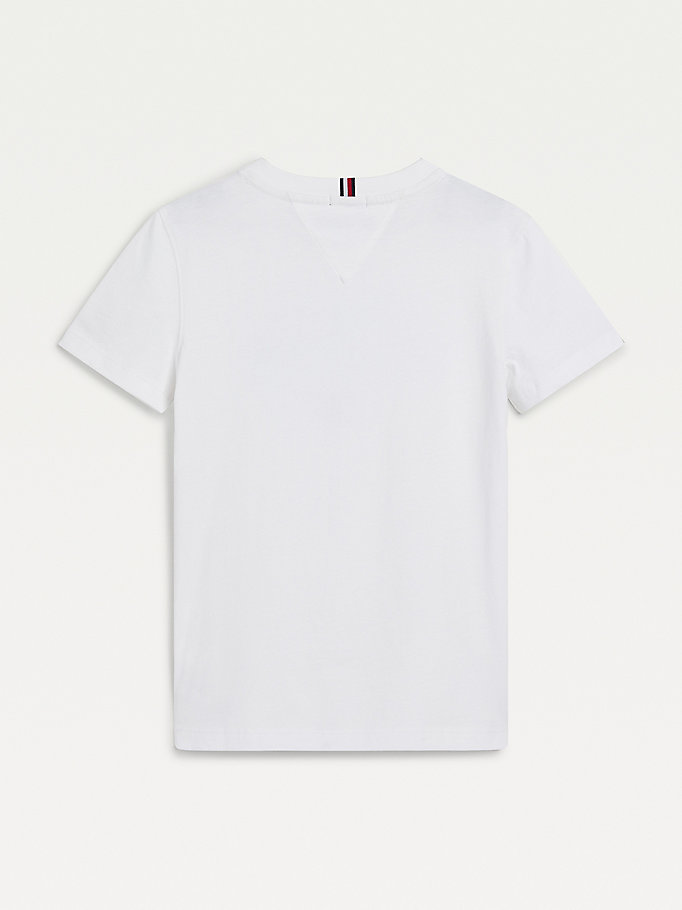 Tommy Hilfiger Organic Bomull Logo T-skjorte Gutt Hvite | GFDTZW-307