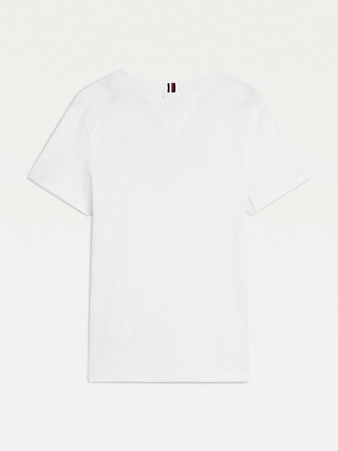 Tommy Hilfiger Organic Bomull Logo T-skjorte Gutt Hvite | VEGLPI-832